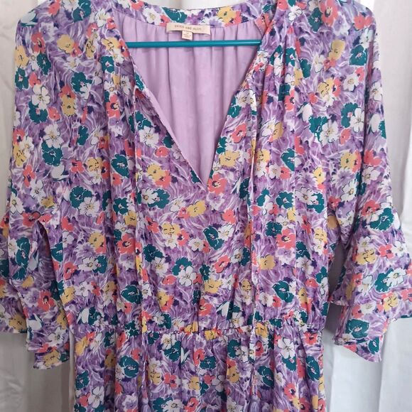 Skies Are Blue Women's M Floral Midi Dress V-neckline, dress flows, party dress - Picture 2 of 13